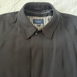 Turnbury Men’s 44R Full-Length Trench Coat | Removable 100% Wool Liner | Black